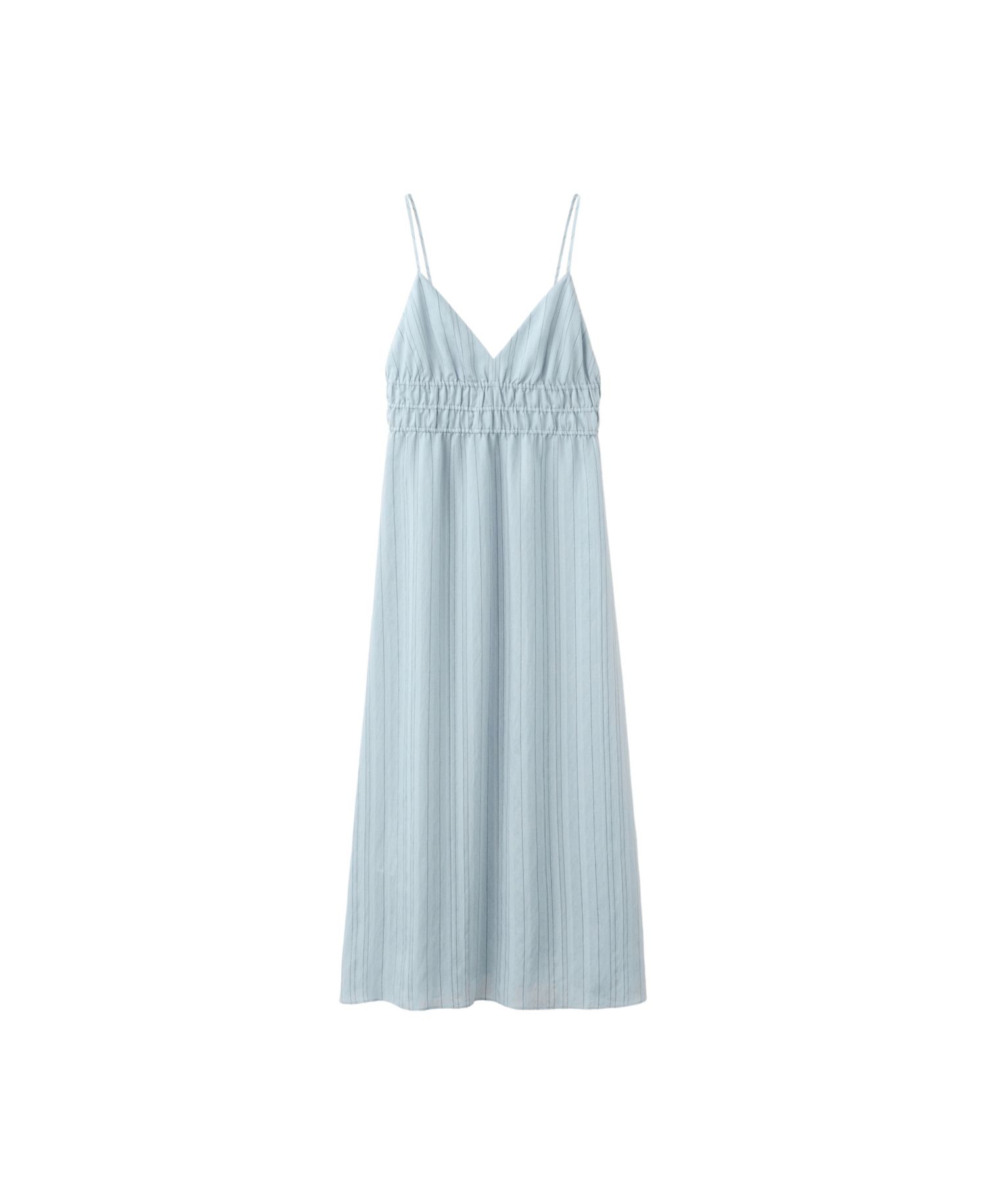 Women's Striped Midi Gathered Dress