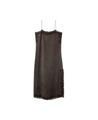 Women's Lace Camisole Side Slit Midi Dress