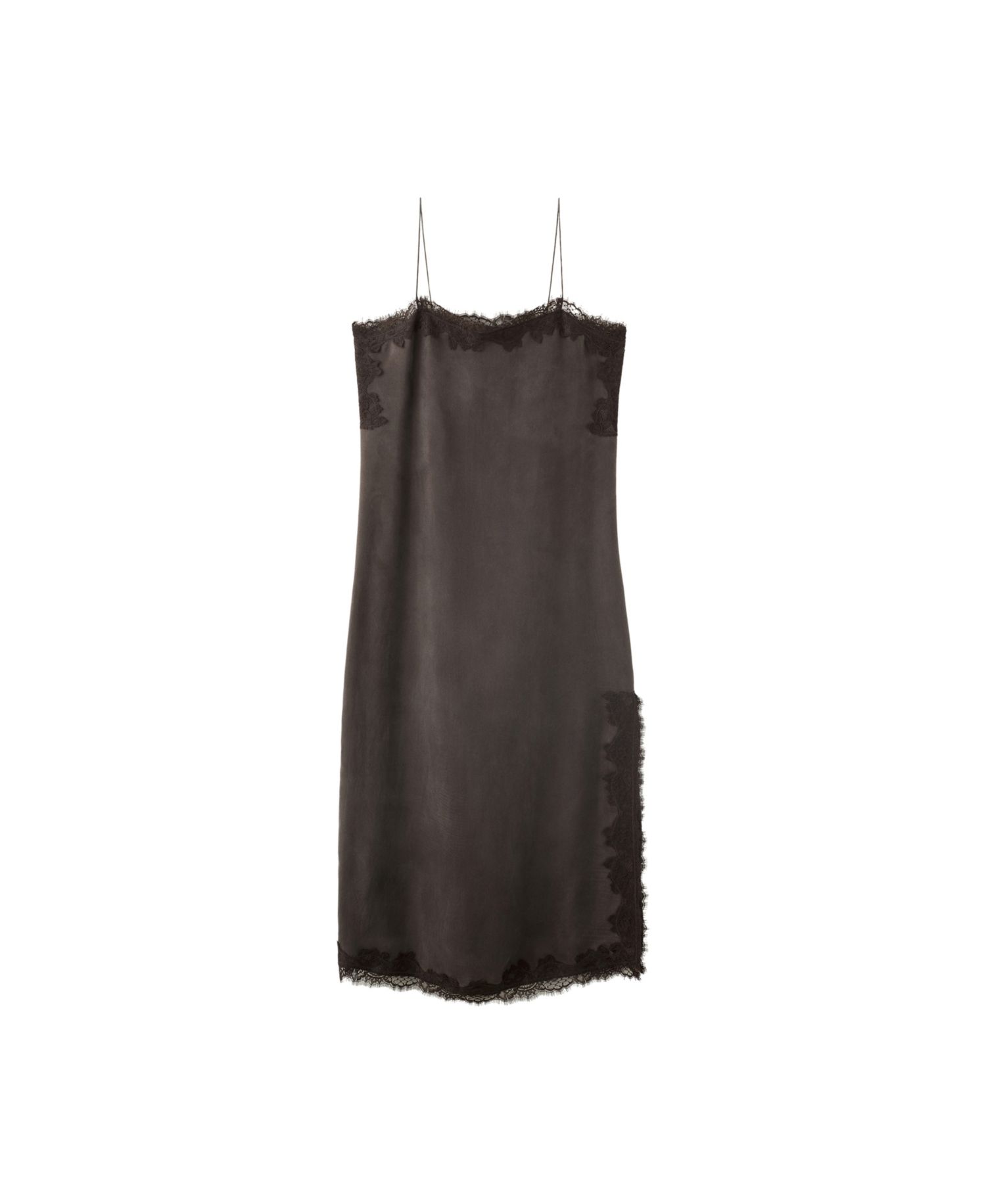 Women's Lace Camisole Side Slit Midi Dress