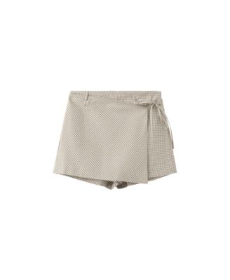 Women's Plaid Tie-Waist Skort, 2.68" Inseam