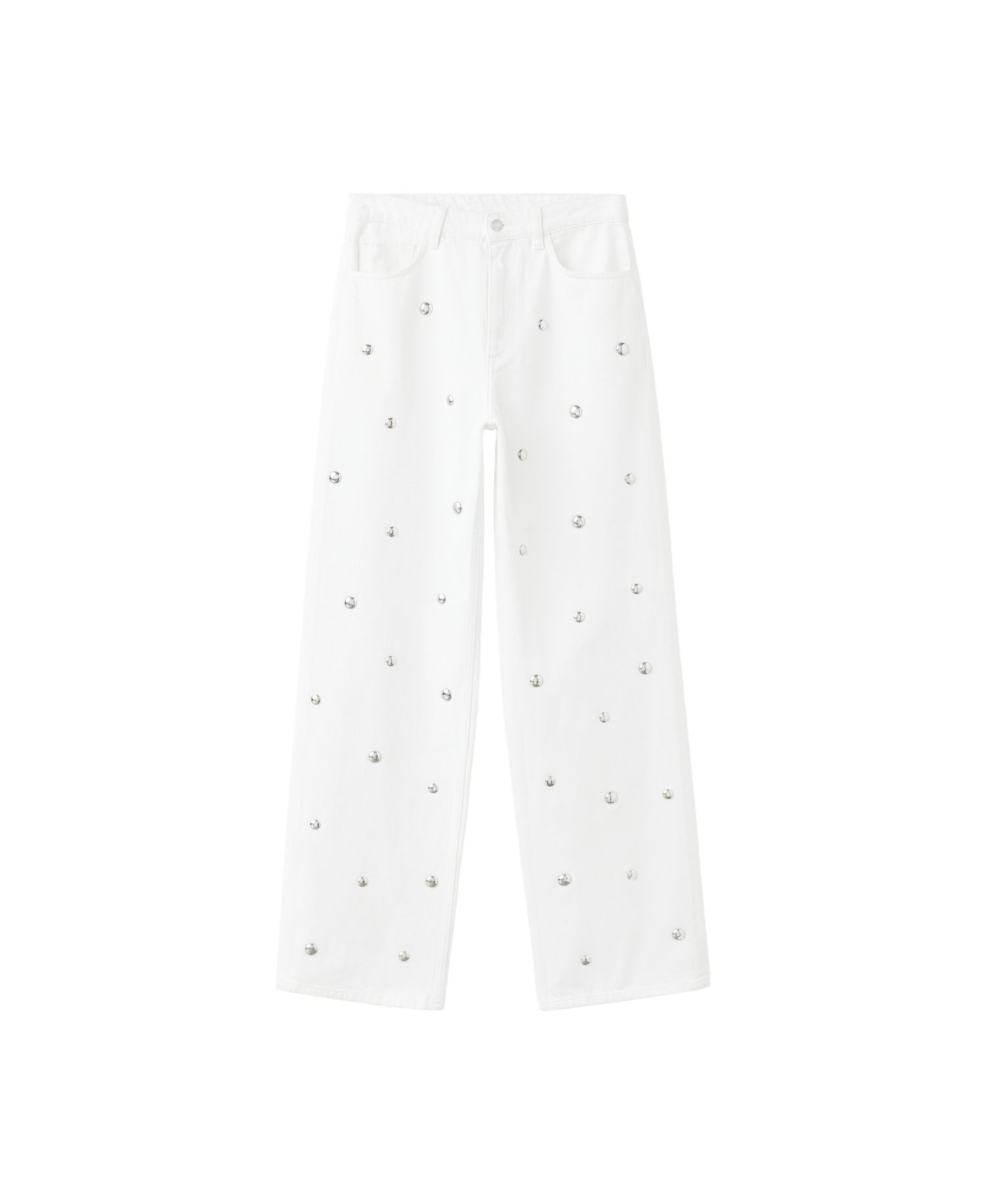 Women's Wide-Leg Studded Jeans