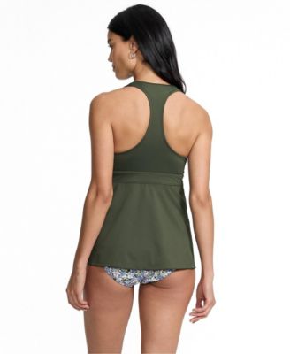 Women's V-neck Racerback Flutter Tankini