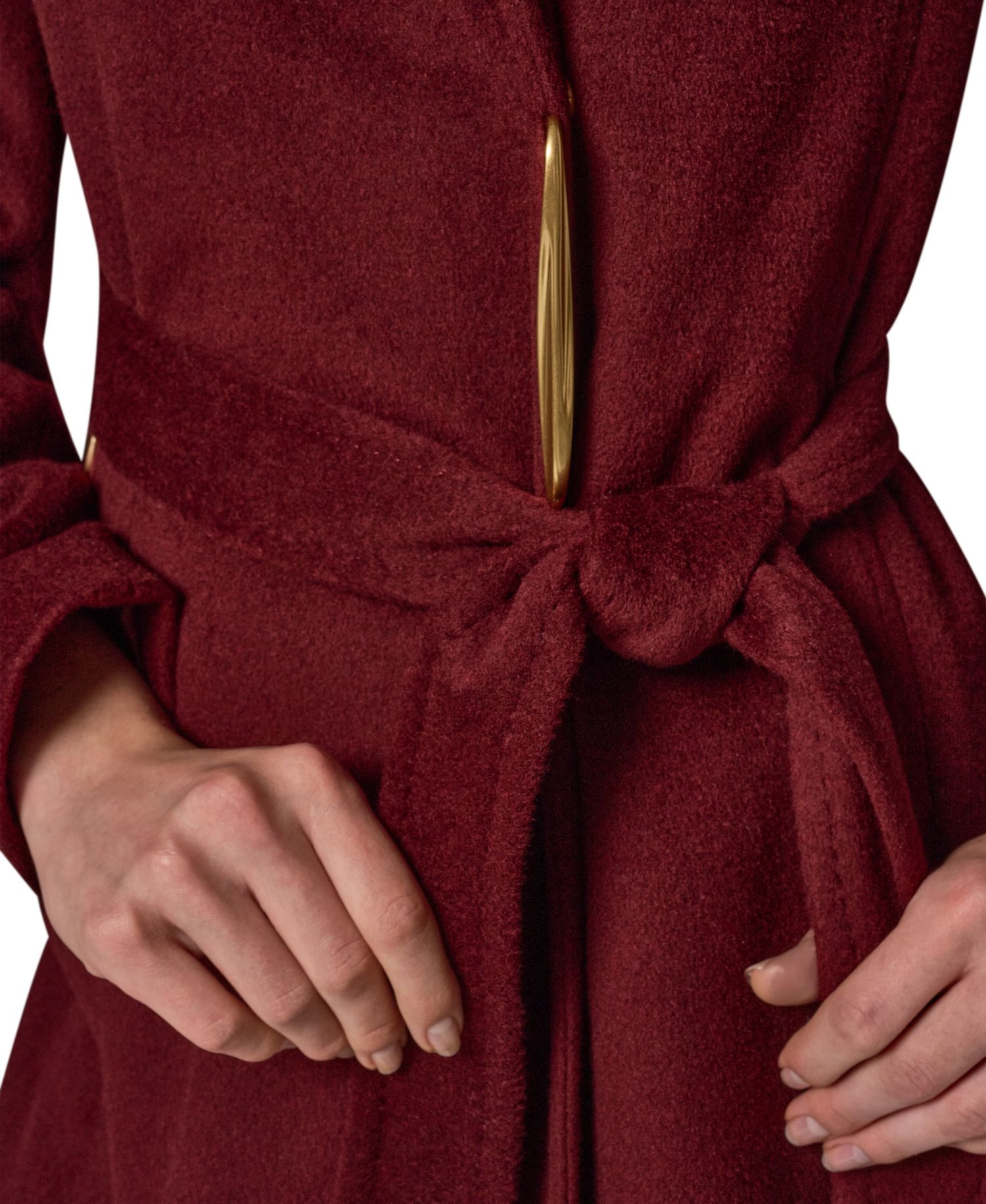 Women's Belted Wrap Wool-Blend Coat