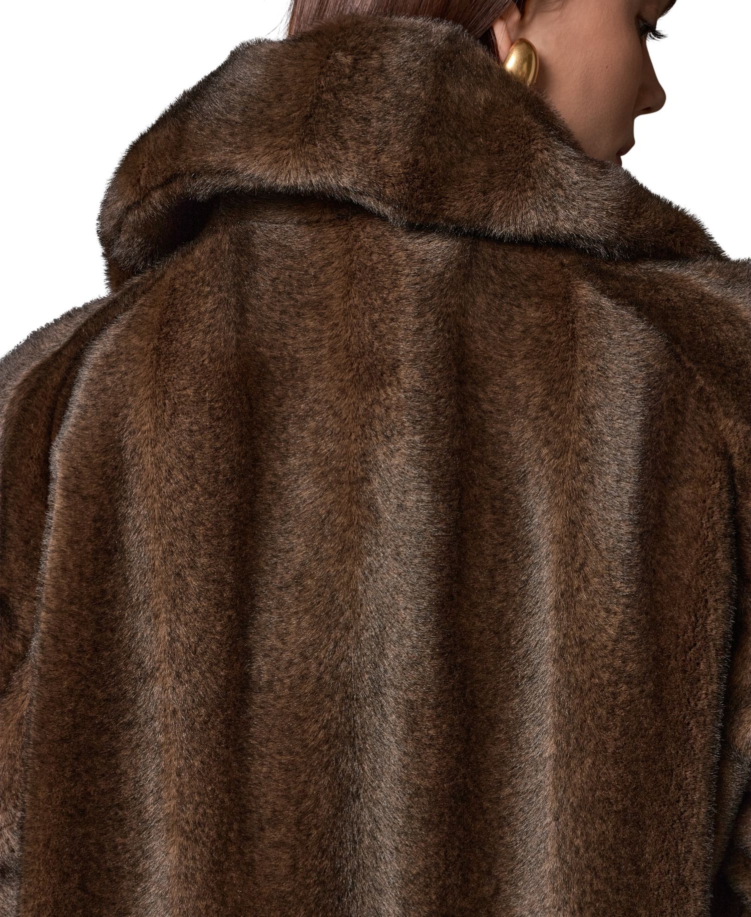 Women's Notched-Collar Faux-Fur Coat