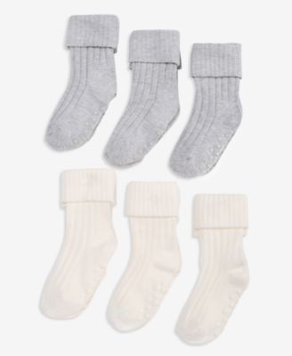 Baby Boys' 6-Pack Ribbed-Knit Cotton-Blend Crew Socks