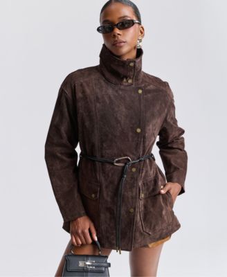 Women's Belted Suede Jacket