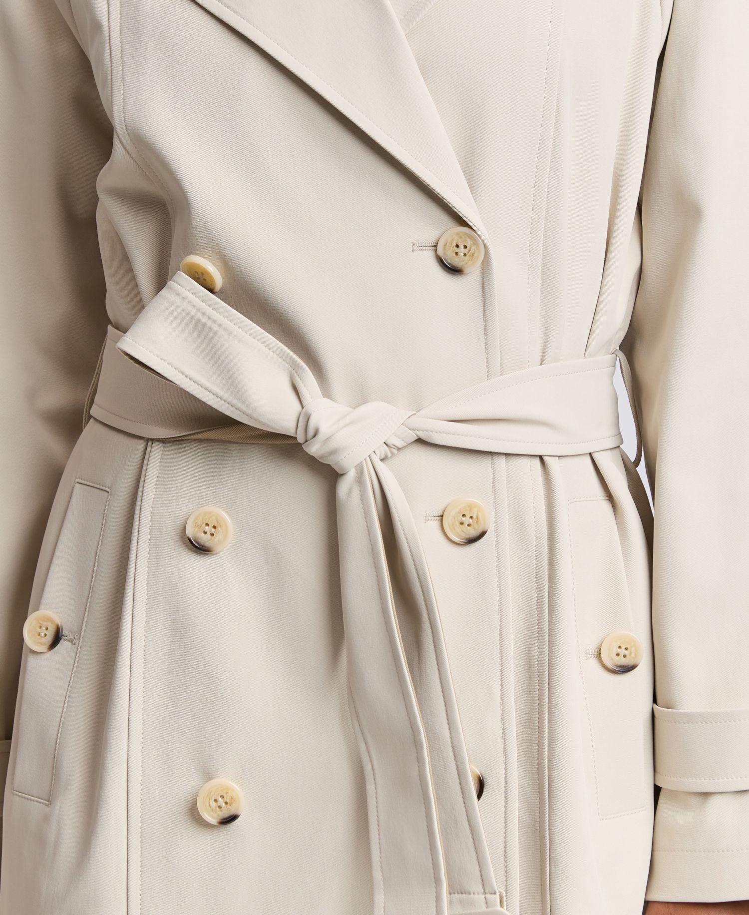 Women's Belted Double-Breasted Cocoon Trench Coat
