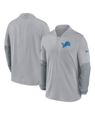 Men's Gray Detroit Lions Sideline Dri-FIT Half-Zip Pullover Jacket