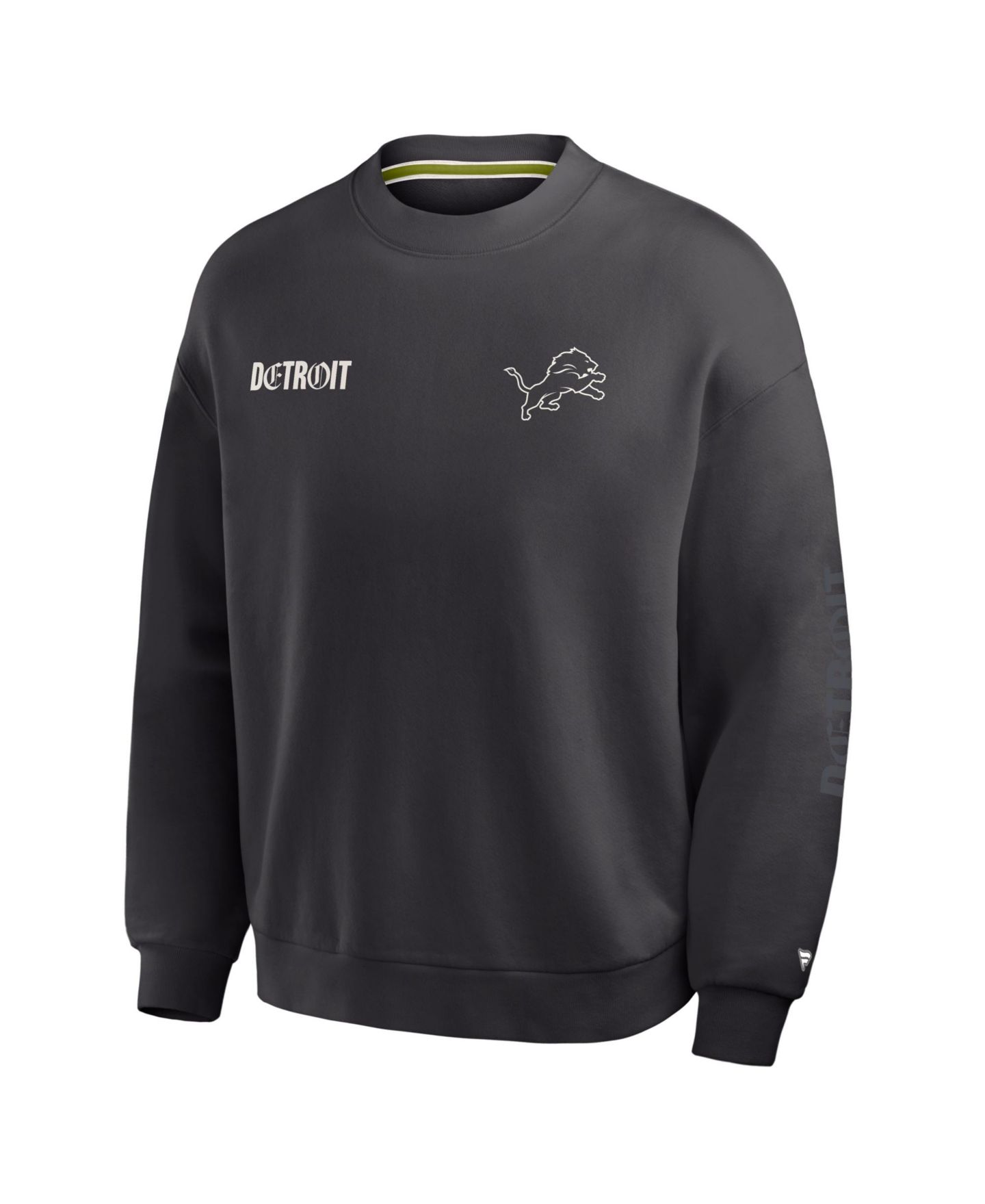 Мужская толстовка Fanatics Charcoal Detroit Lions Oversized Type Play Multi — фото 2