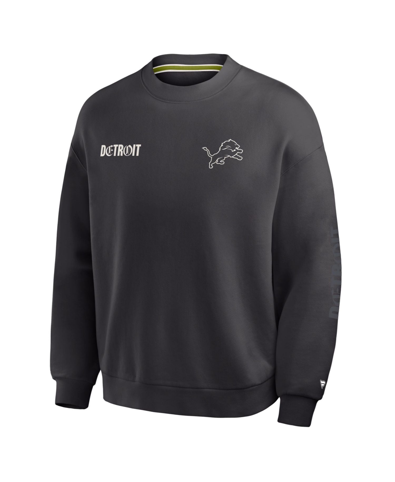 Men's Charcoal Detroit Lions Oversized Type Play Multi Sweatshirt