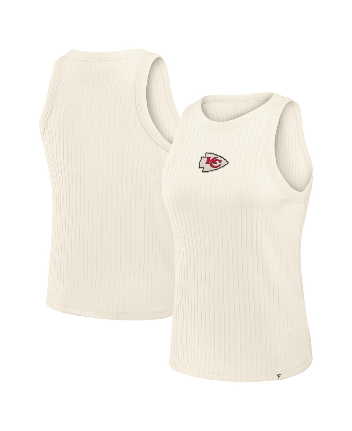 Fanatics Women's Cream Kansas City Chiefs Star Play Tri-Blend Ribbed Tank Top