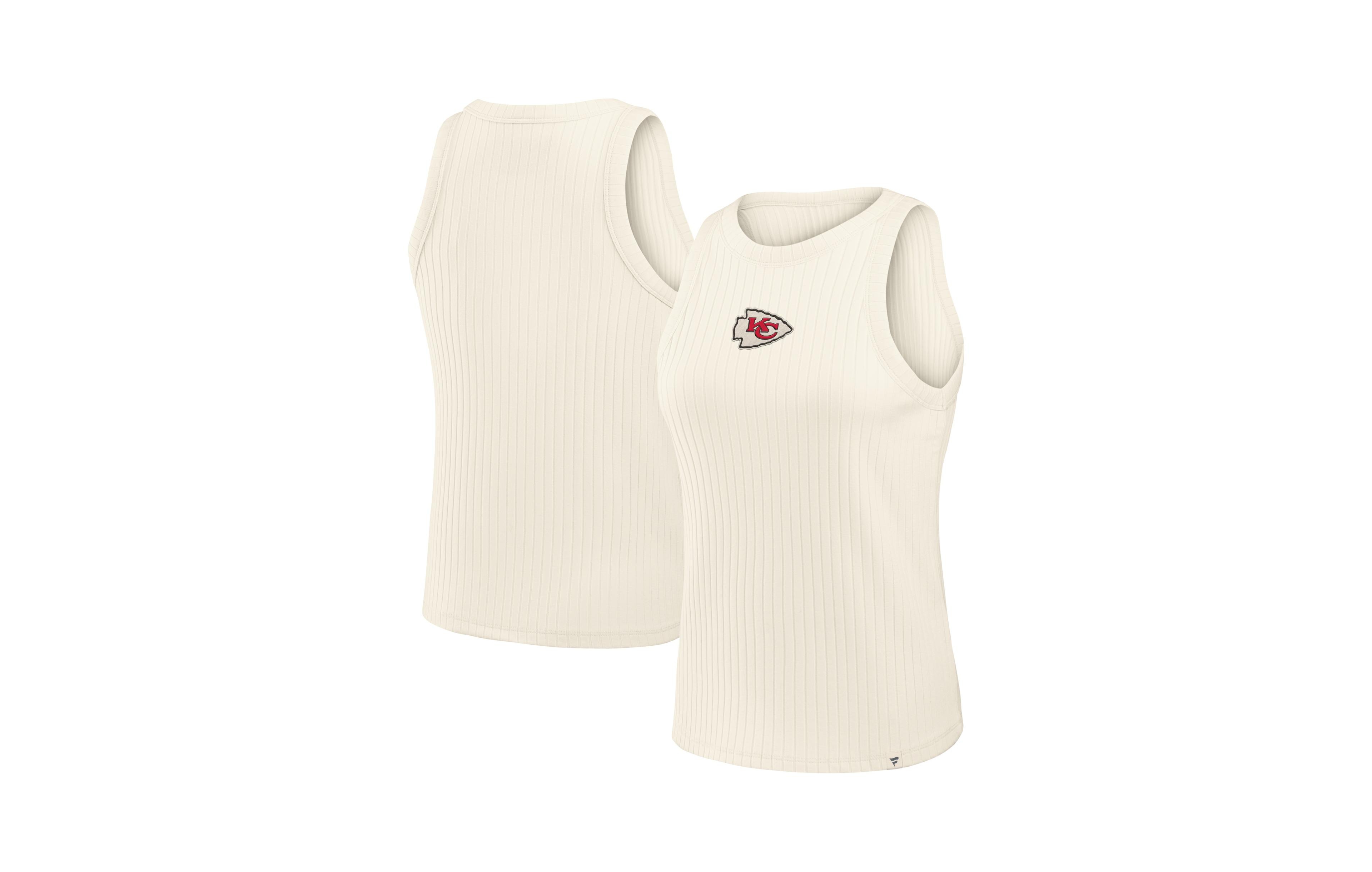 Fanatics Women's Cream Kansas City Chiefs Star Play Tri-Blend Ribbed Tank Top