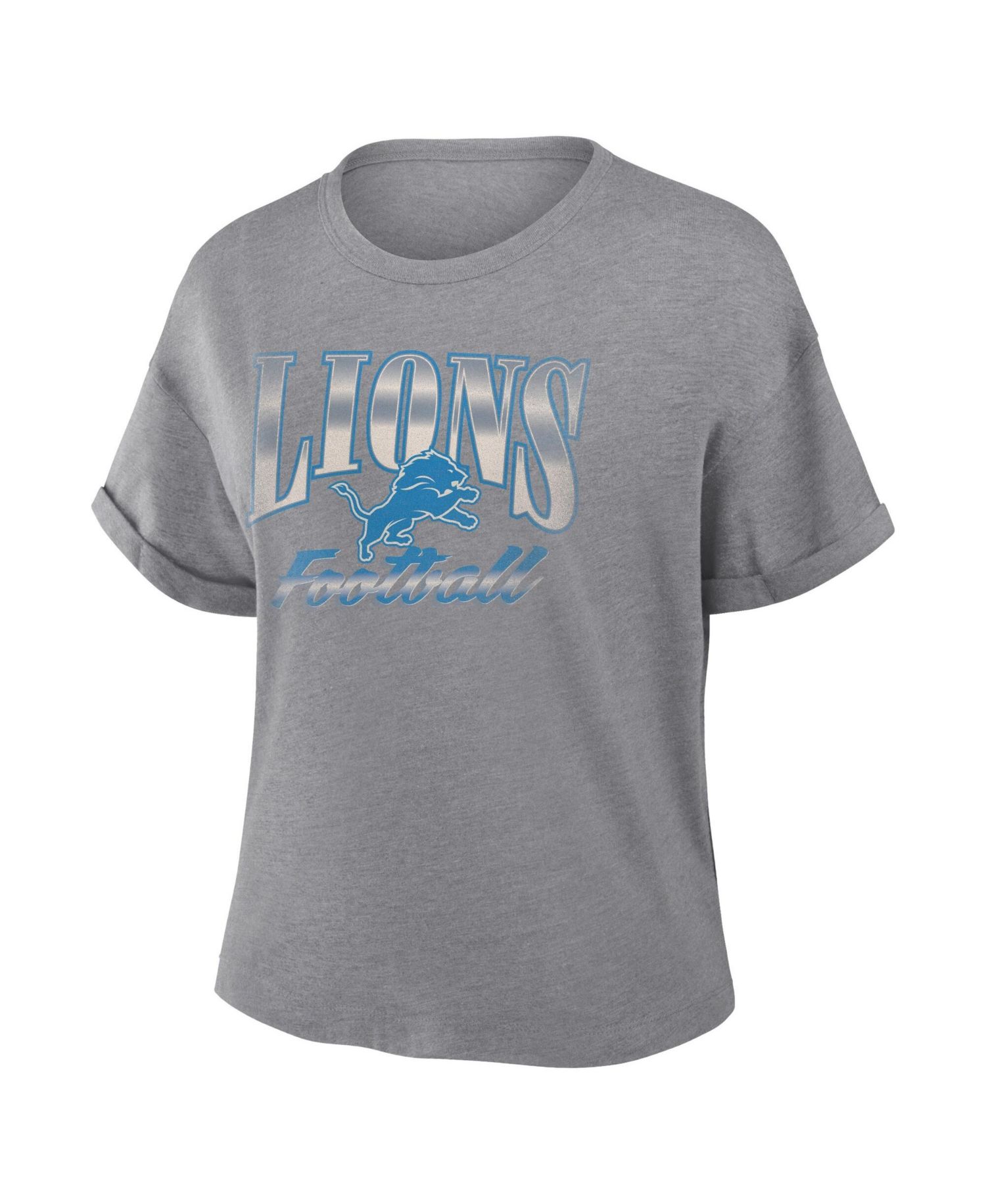 Women's Detroit Lions Overplayed Tribute Tri-Blend Boxy Short-Sleeve T-Shirt