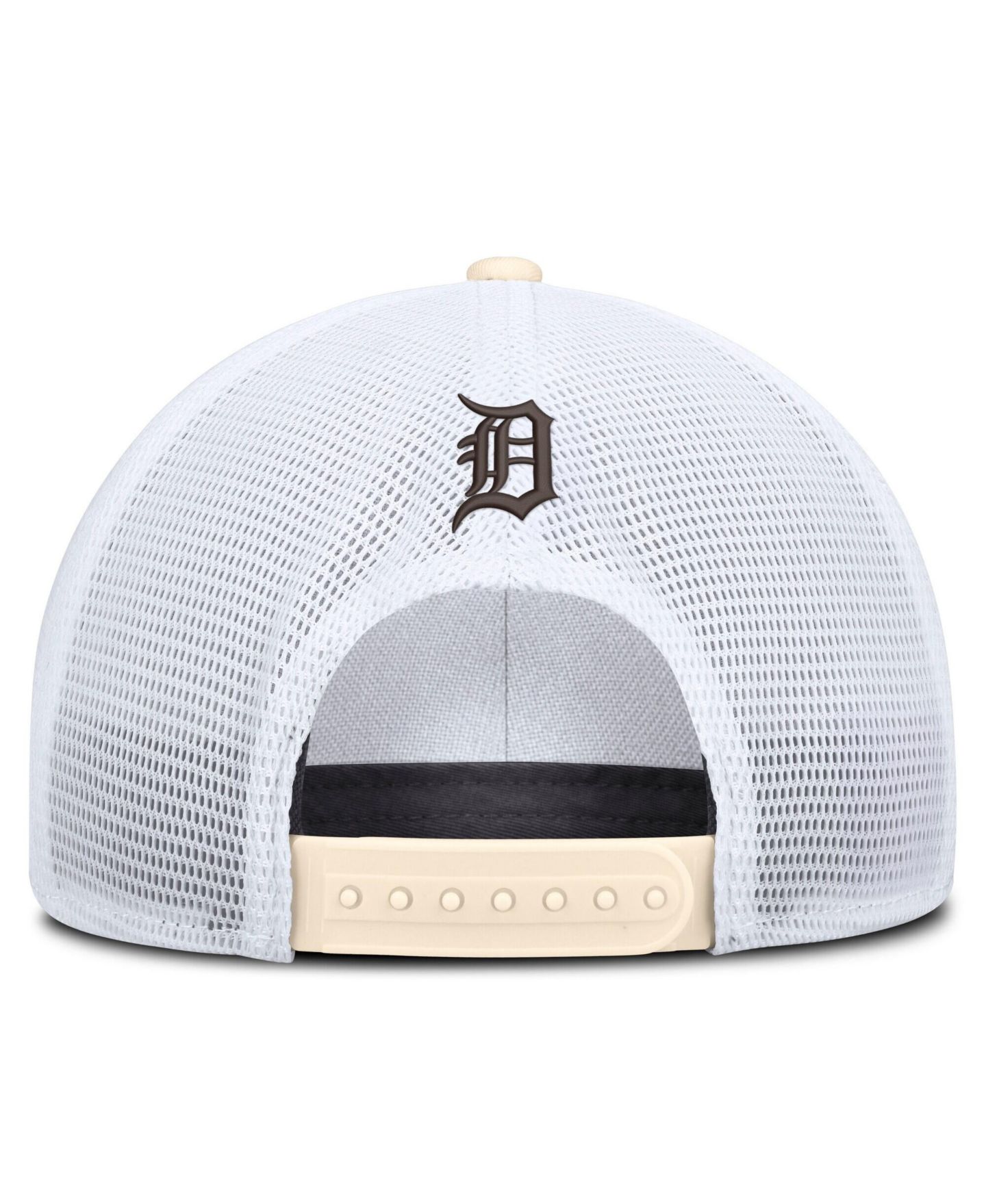 Мужская кепка Nike Natural/White Detroit Tigers Rise Dri-FIT Trucker Adjustable Hat — фото 4