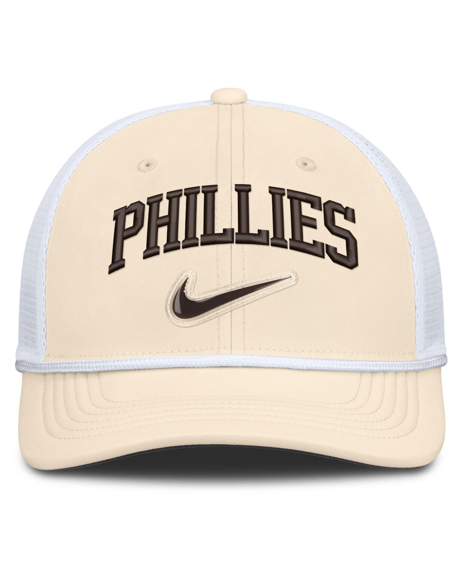 Men's Natural/White Philadelphia Phillies Rise Dri-FIT Trucker Adjustable Hat