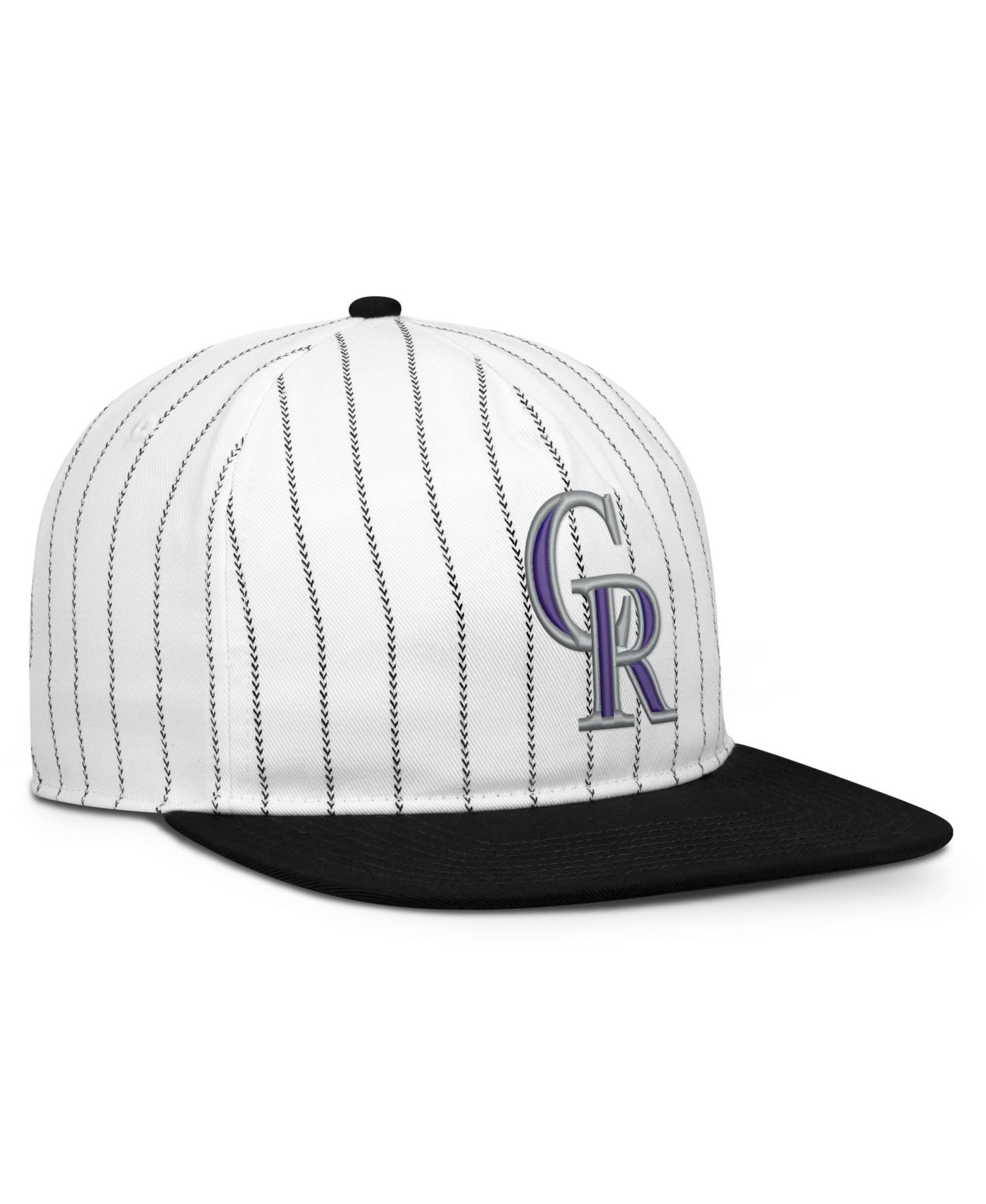 Men's White/Black Colorado Rockies Cooperstown Collection Pro Adjustable Hat