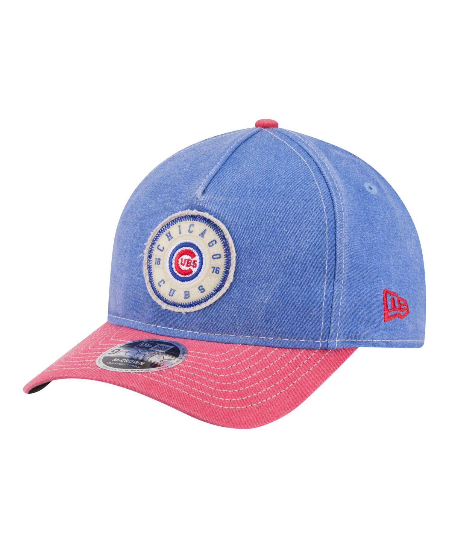 Men's Royal/Red Chicago Cubs Felt M-Crown 9FORTY Adjustable Hat