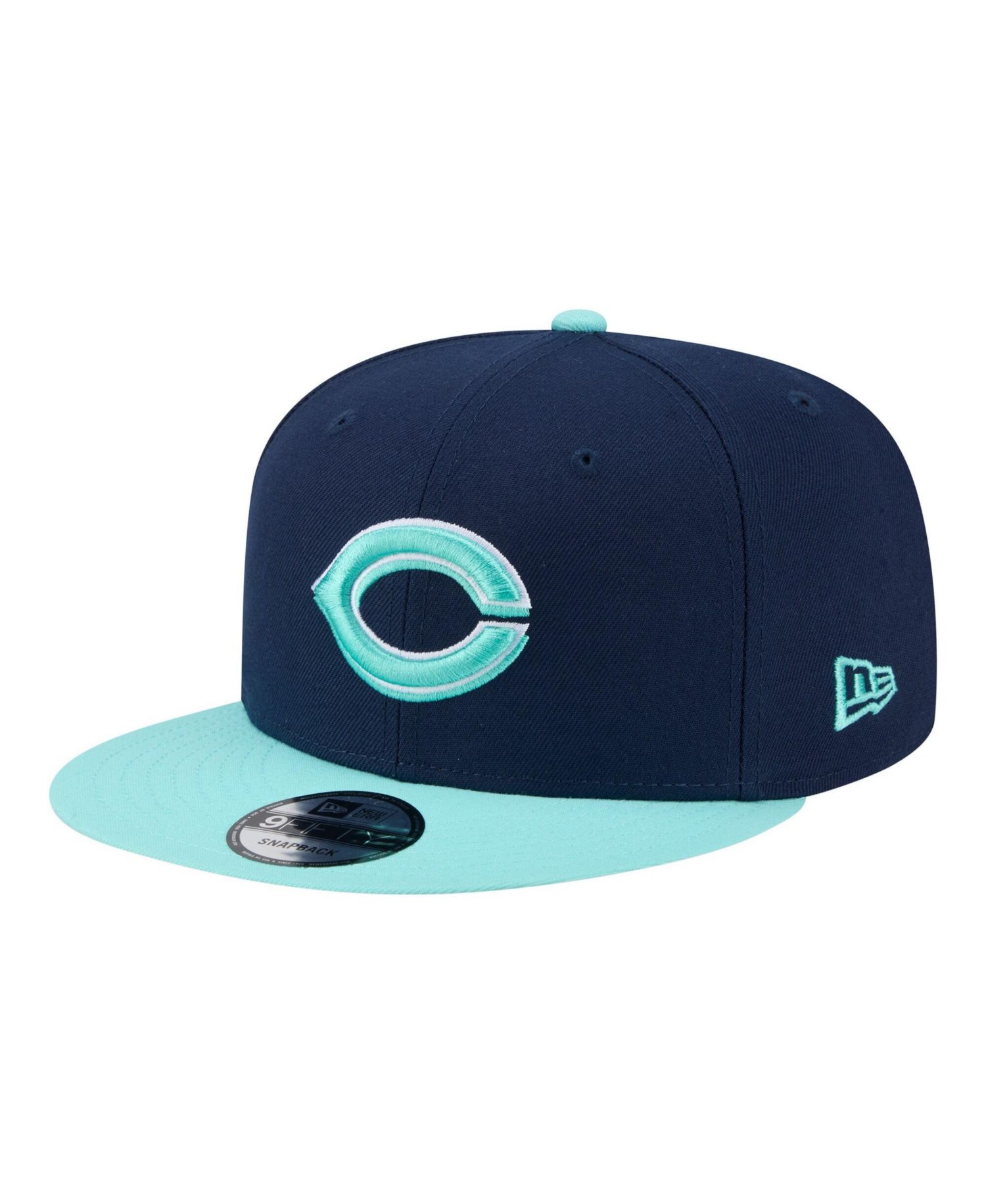 Men's Navy/Turquoise Cincinnati Reds 2-Tone Color Pack 9FIFTY Snapback Hat