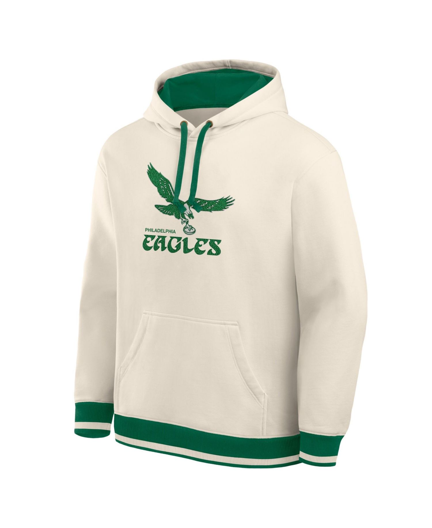 Men's Cream Philadelphia Eagles Chenille Heavyweight Fleece Hoodie