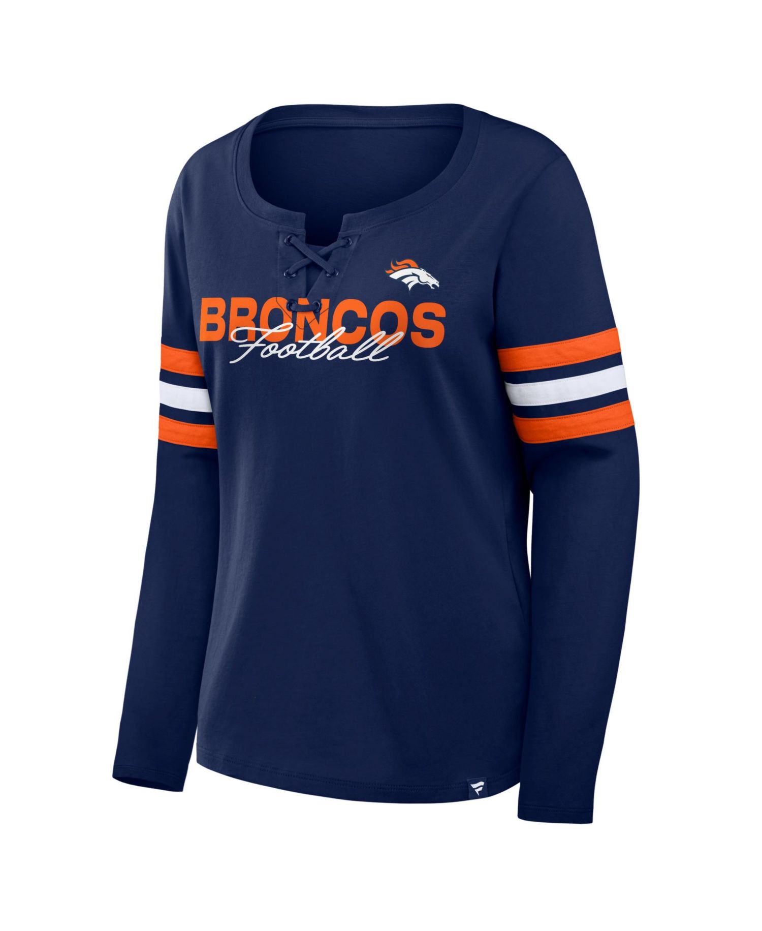 Women's Denver Broncos Team First Coverage Scheme Lace-Up Long-Sleeve T-Shirt