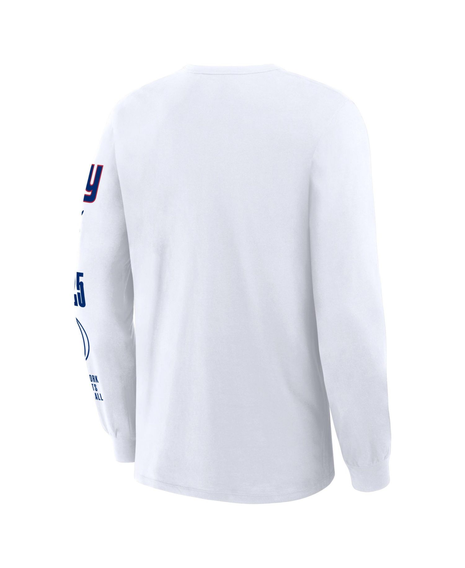 Men's White New York Giants Checkdown Pass Long Sleeve T-Shirt