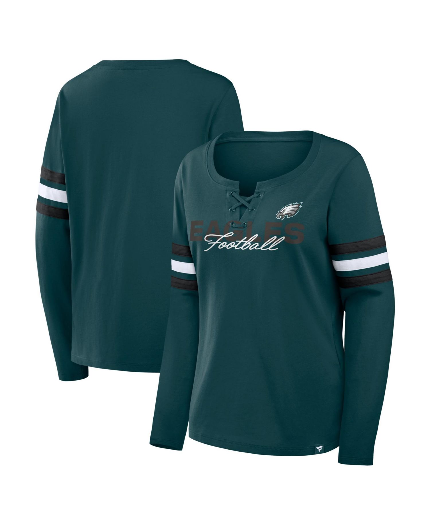 Women's Team First Lace-Up Long-Sleeve Cotton Jersey T-Shirt