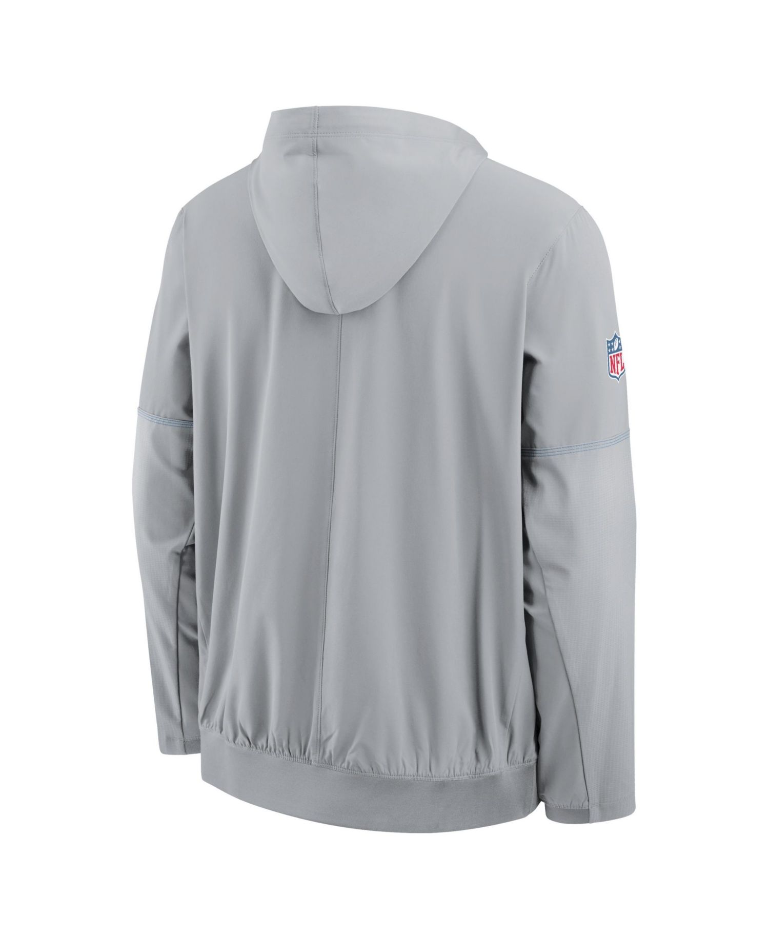 Men's Silver Detroit Lions Sideline Logo Glory Anorak Half-Zip Hoodie