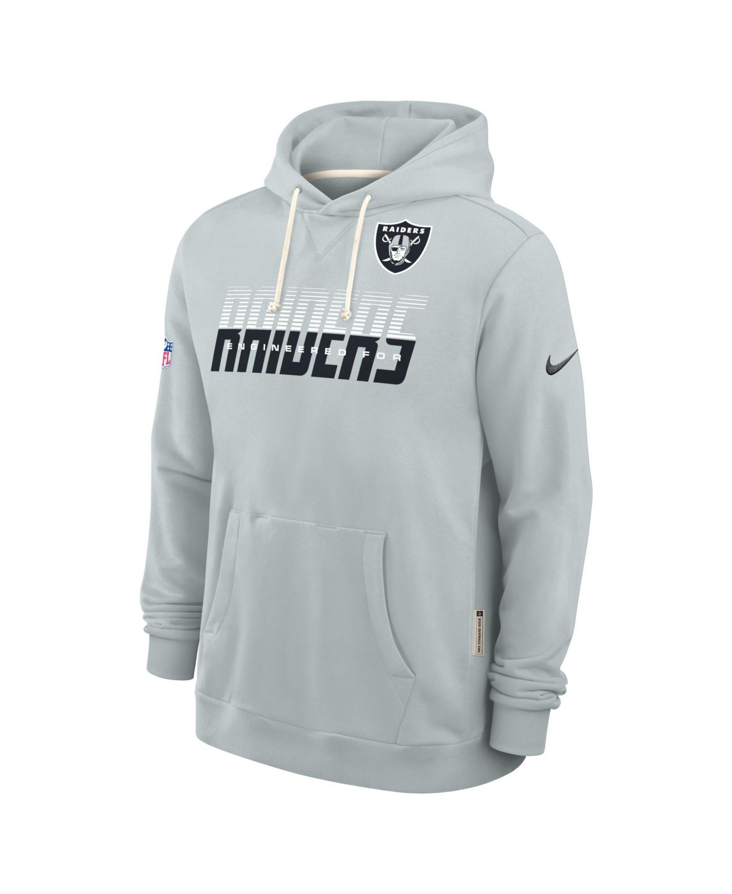 Men's Silver Las Vegas Raiders Sideline Standard Issue Top Prospect Dri-FIT Hoodie