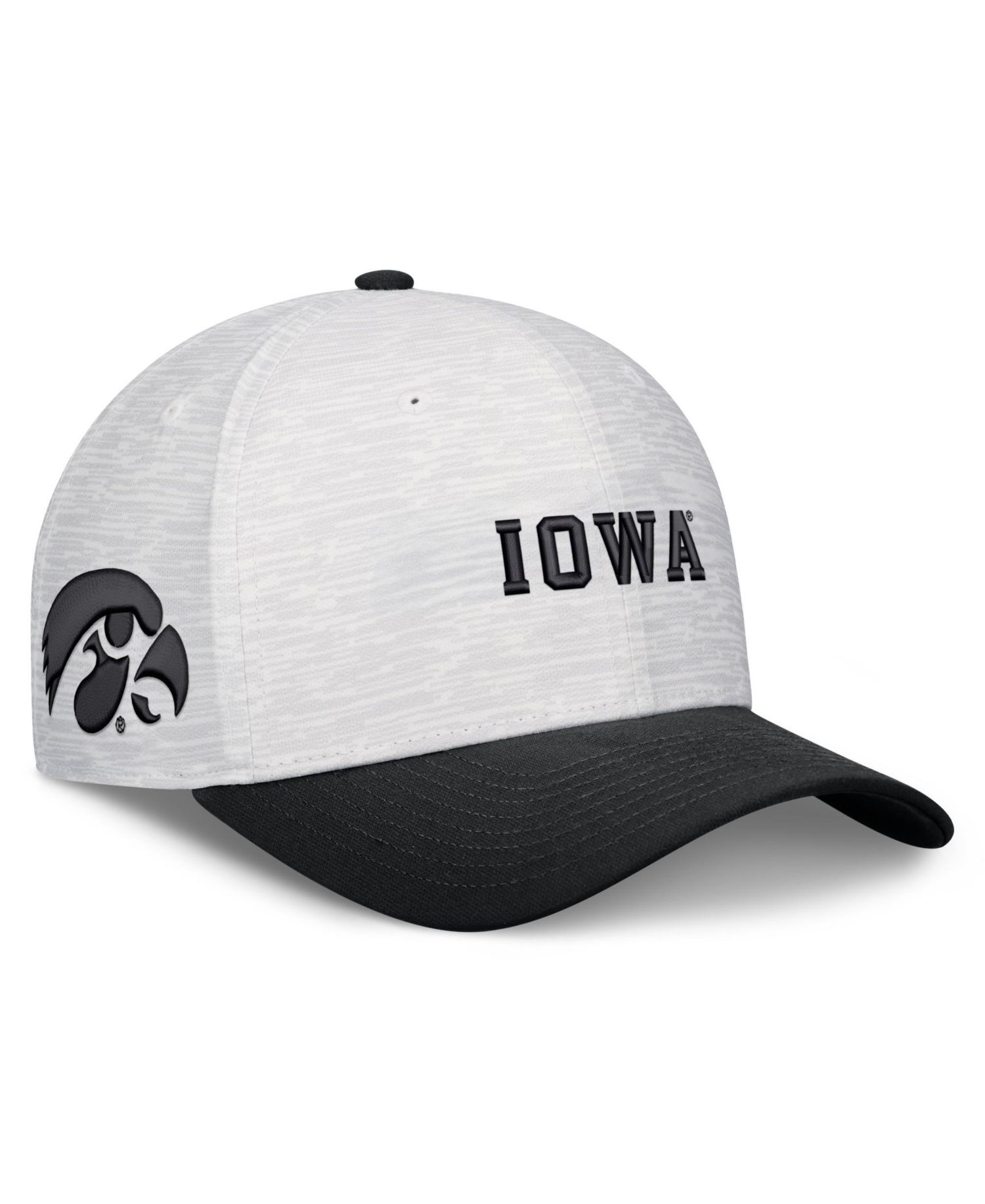 Men's and Women's White/Black Iowa Hawkeyes Primetime Rise Adjustable Hat