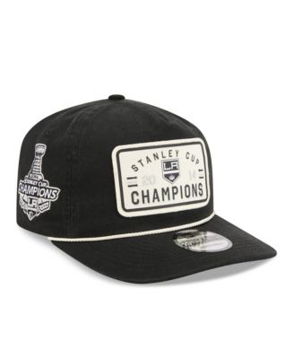 Men's Black Los Angeles Kings Throwback Stanley Cup Champions Side Patch 19TWENTY Adjustable Hat