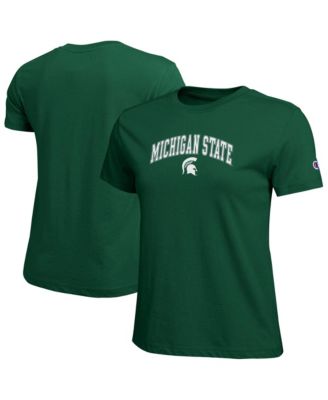 Women's Green Michigan State Spartans Arched Over Logo T-Shirt