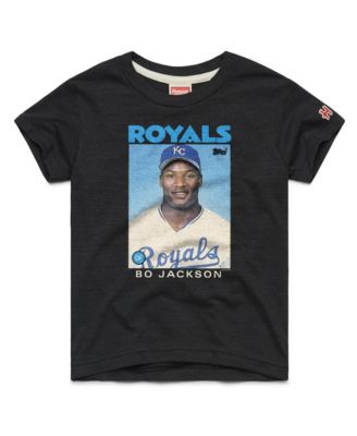 Big Boys and Girls Bo Jackson Charcoal Kansas City Royals Topps Baseball Card Tri-Blend T-Shirt