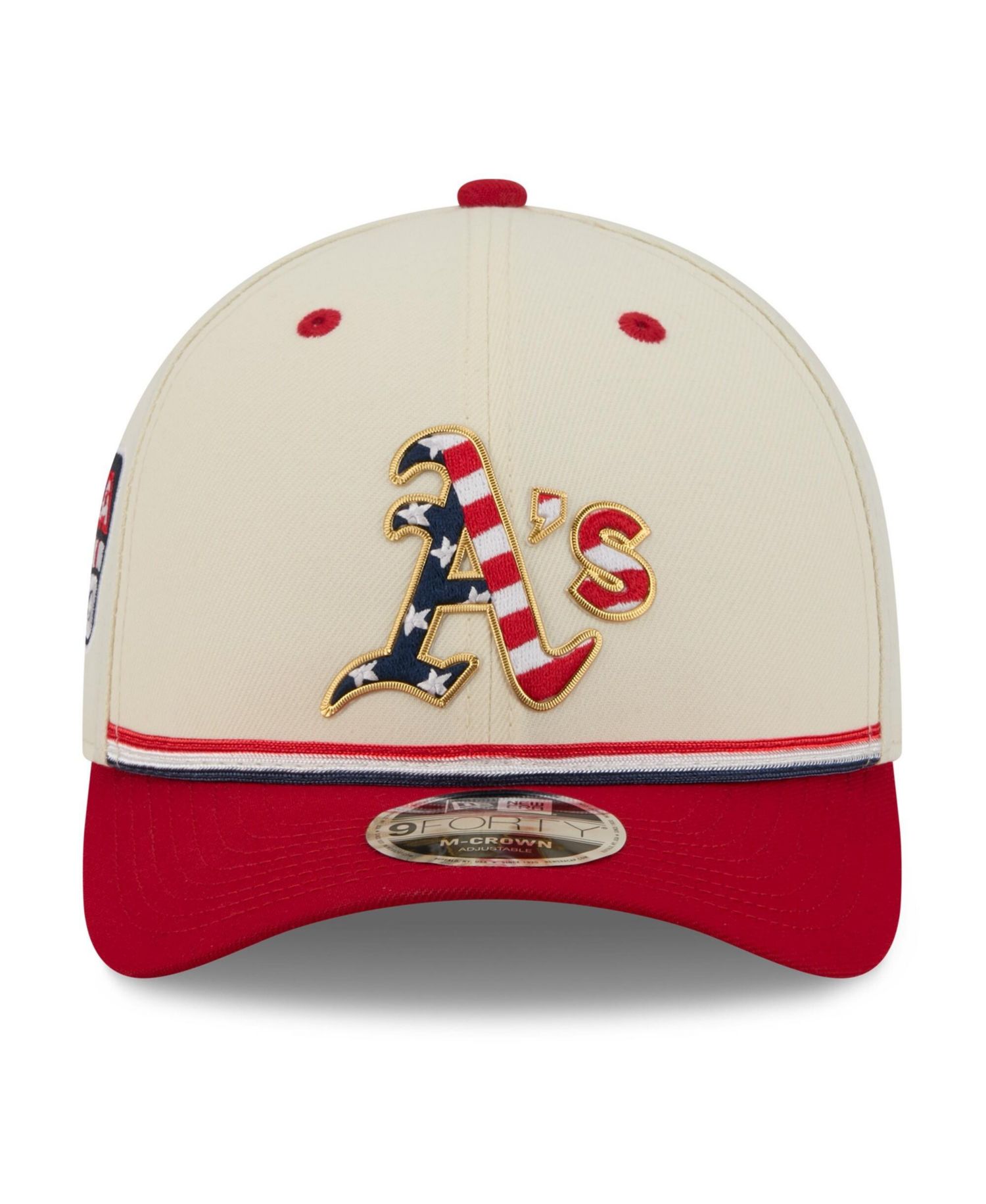 Big Boys and Girls Cream/Red Athletics USA 250 9FORTY M-Crown Adjustable Hat