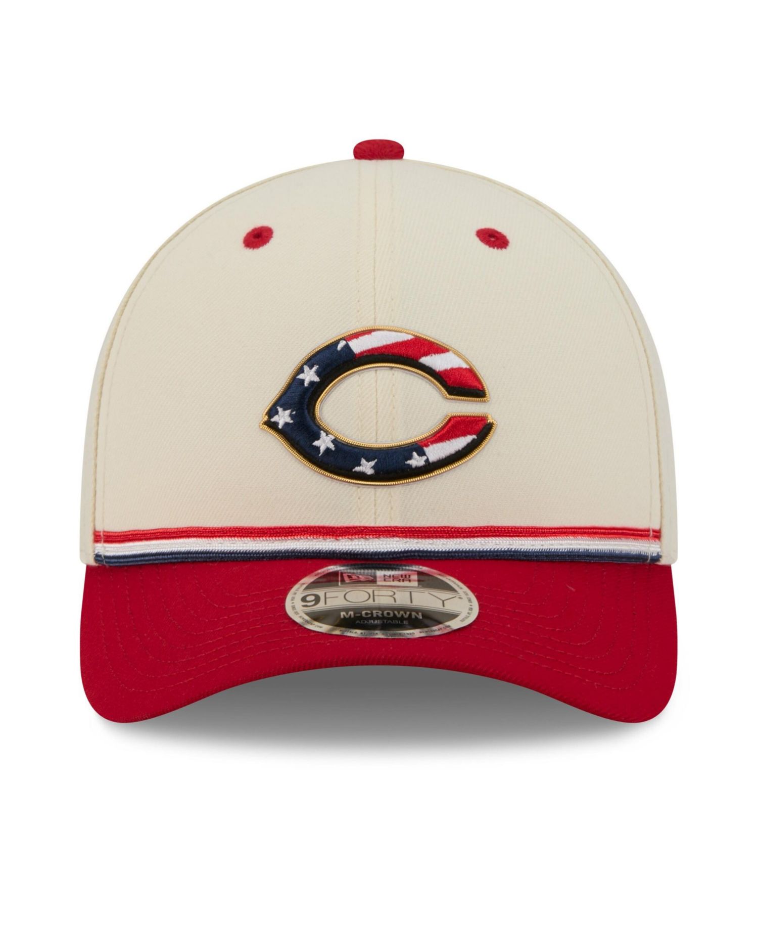 Big Boys and Girls Cream/Red Cincinnati Reds USA 250 9FORTY M-Crown Adjustable Hat