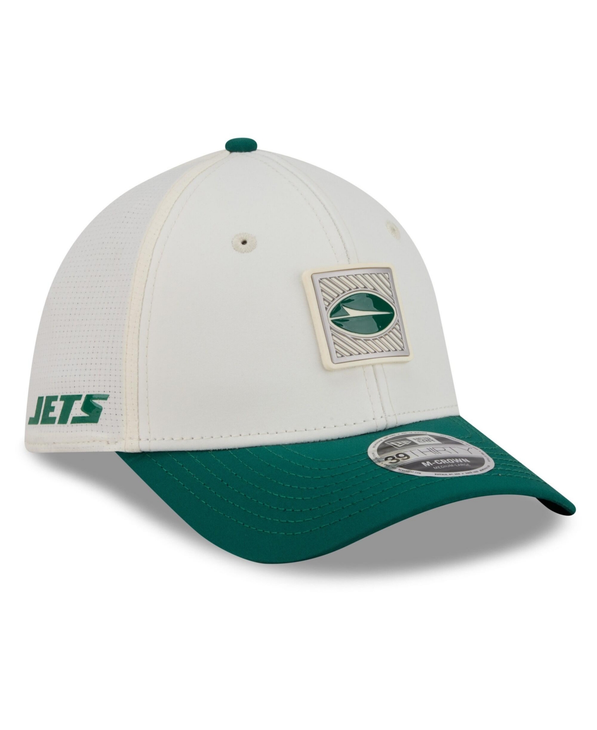 New Era Men's Cream/Green New York Jets 2026 Nfl Training Camp 39THIRTY Flex Hat - Cream, Green