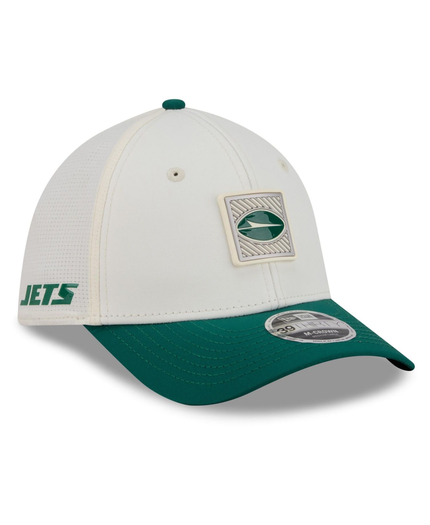 Men's Cream/Green New York Jets 2026 NFL Training Camp 39THIRTY Flex Hat
