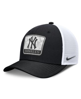 Men's Black/White New York Yankees Camo Rise Trucker Dri-FIT Adjustable Hat