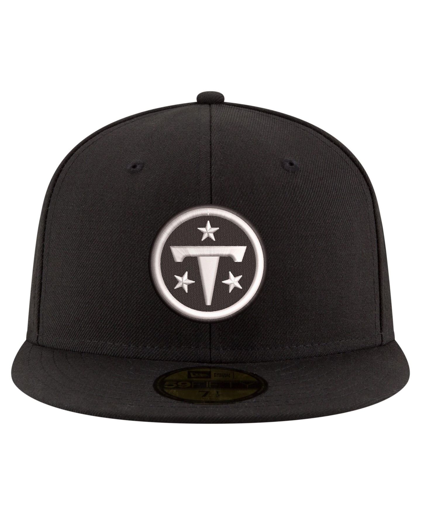 Мужская кепка New Era Black Tennessee Titans Black White 59FIFTY Fitted Hat — фото 2