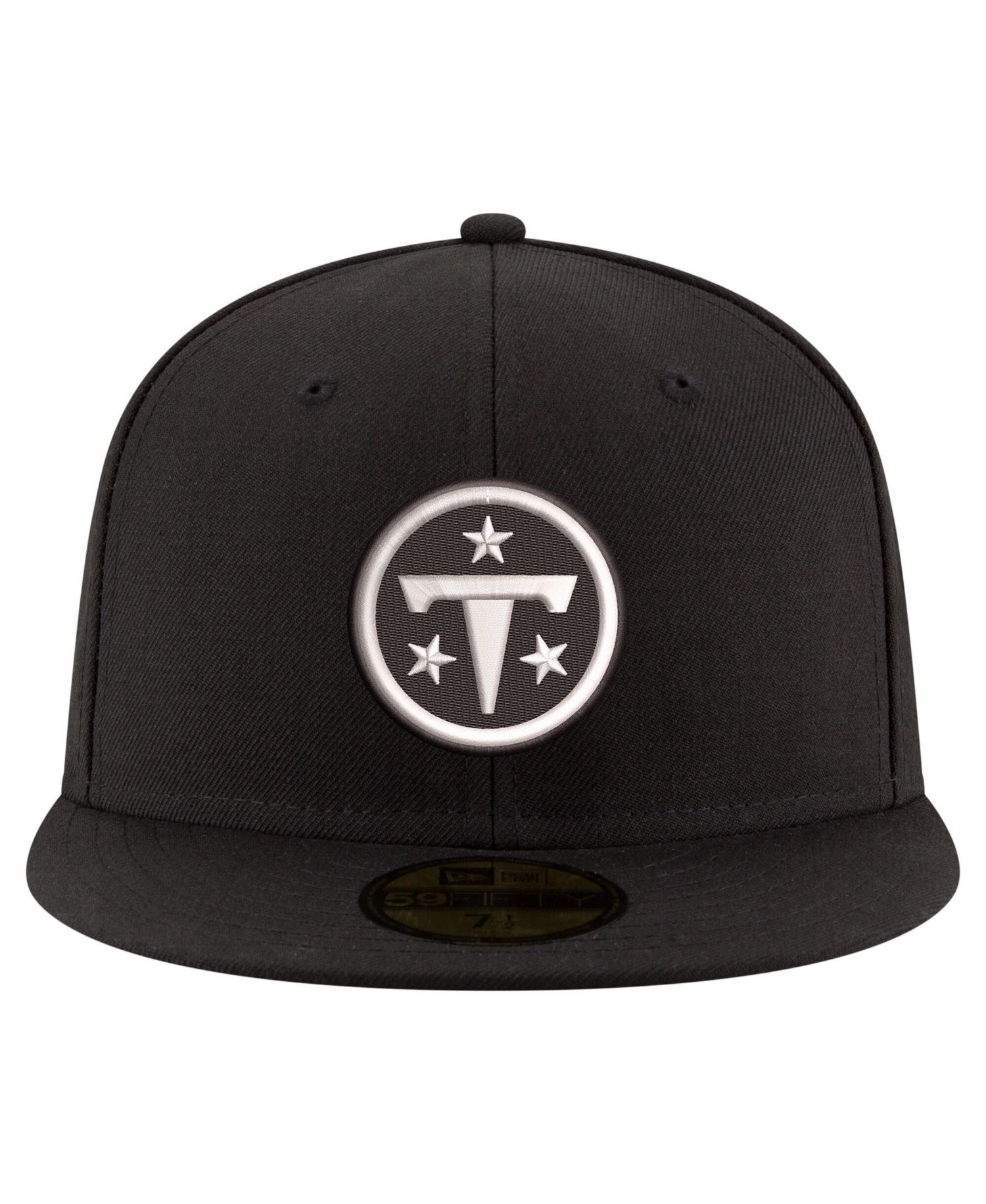 Men's Black Tennessee Titans Black White 59FIFTY Fitted Hat