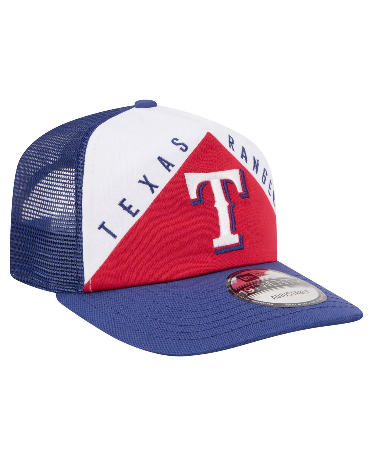 Men's White/Royal Texas Rangers Retro Cut 19TWENTY Adjustable Trucker Hat