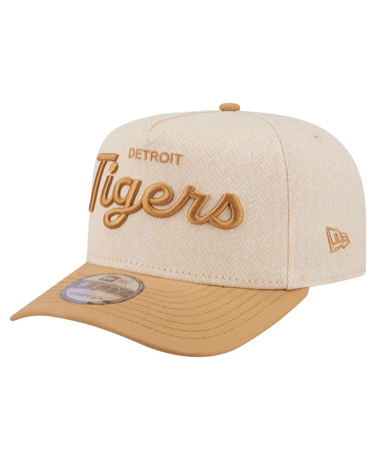 Men's Cream Detroit Tigers Herringbone 9FIFTY A-Frame Snapback Hat