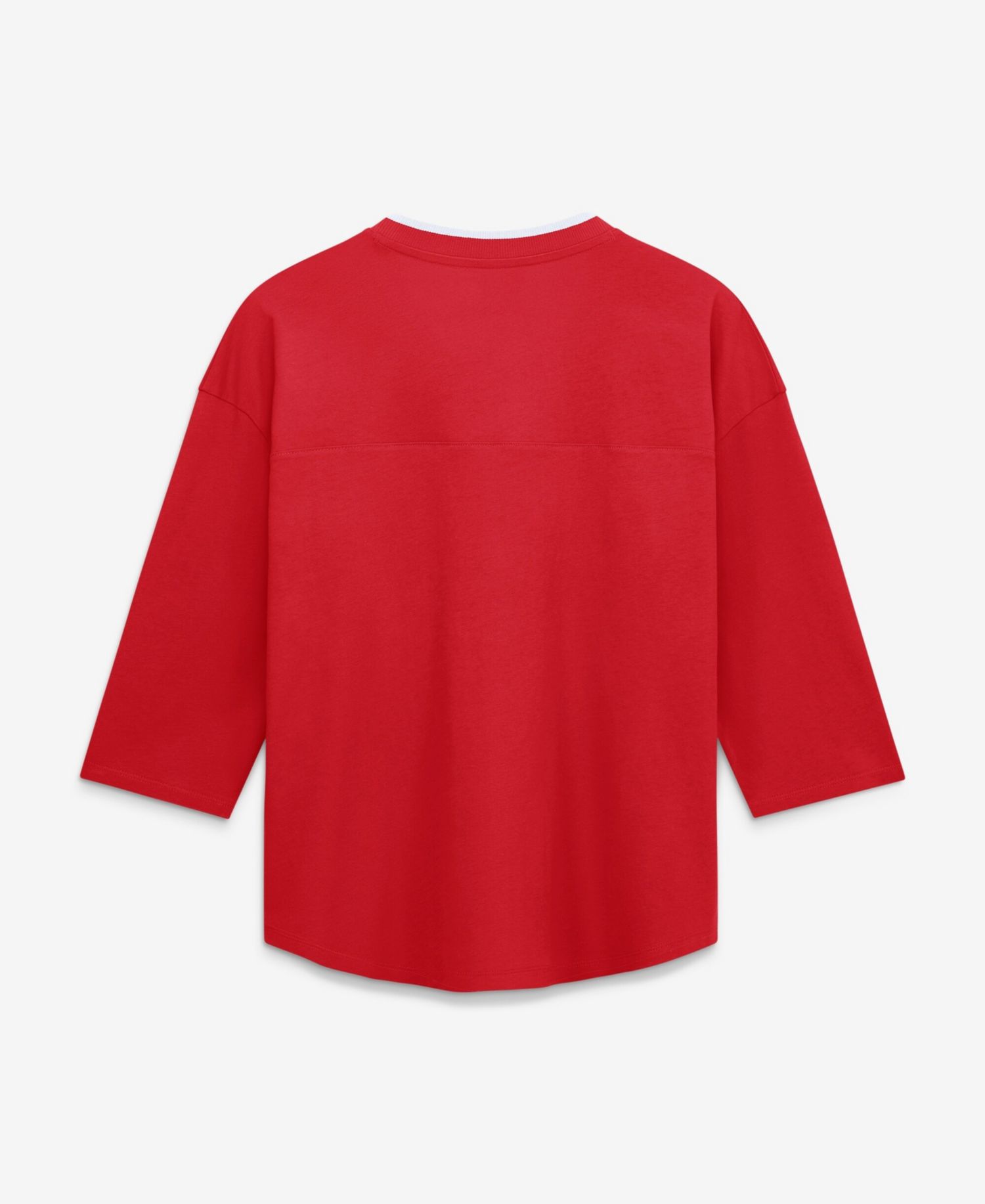 Women's Kansas City Chiefs Team First Deceptive Juke 3/4-Sleeve V-Neck Oversized Graphic T-Shirt