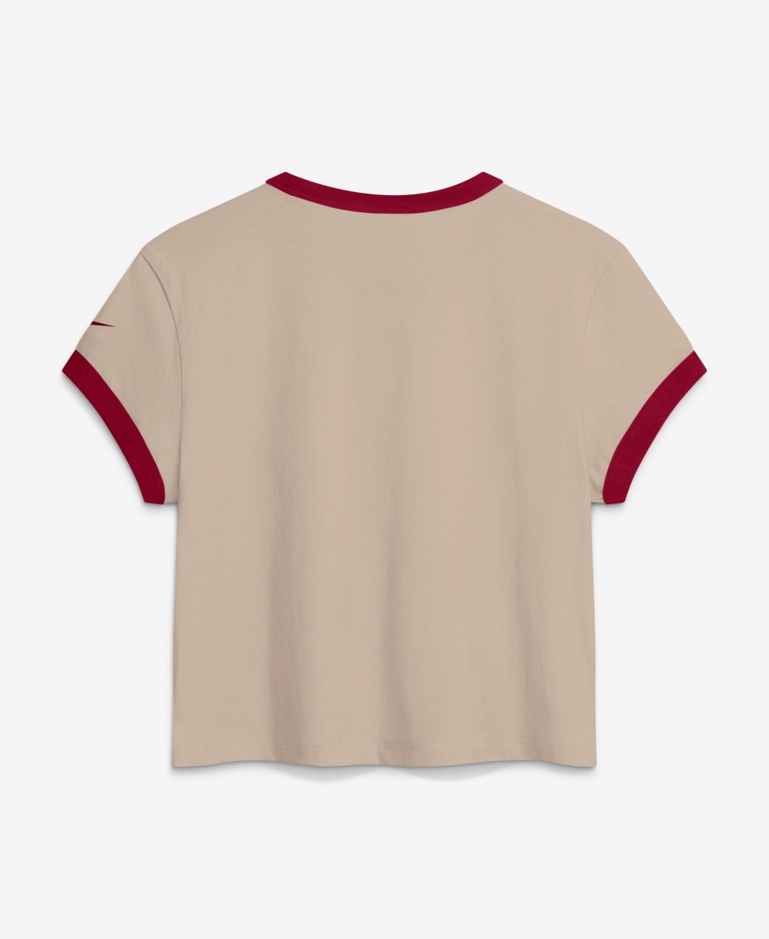 Women's Cream Washington Commanders Rewind Ringer Mod Cropped T-Shirt
