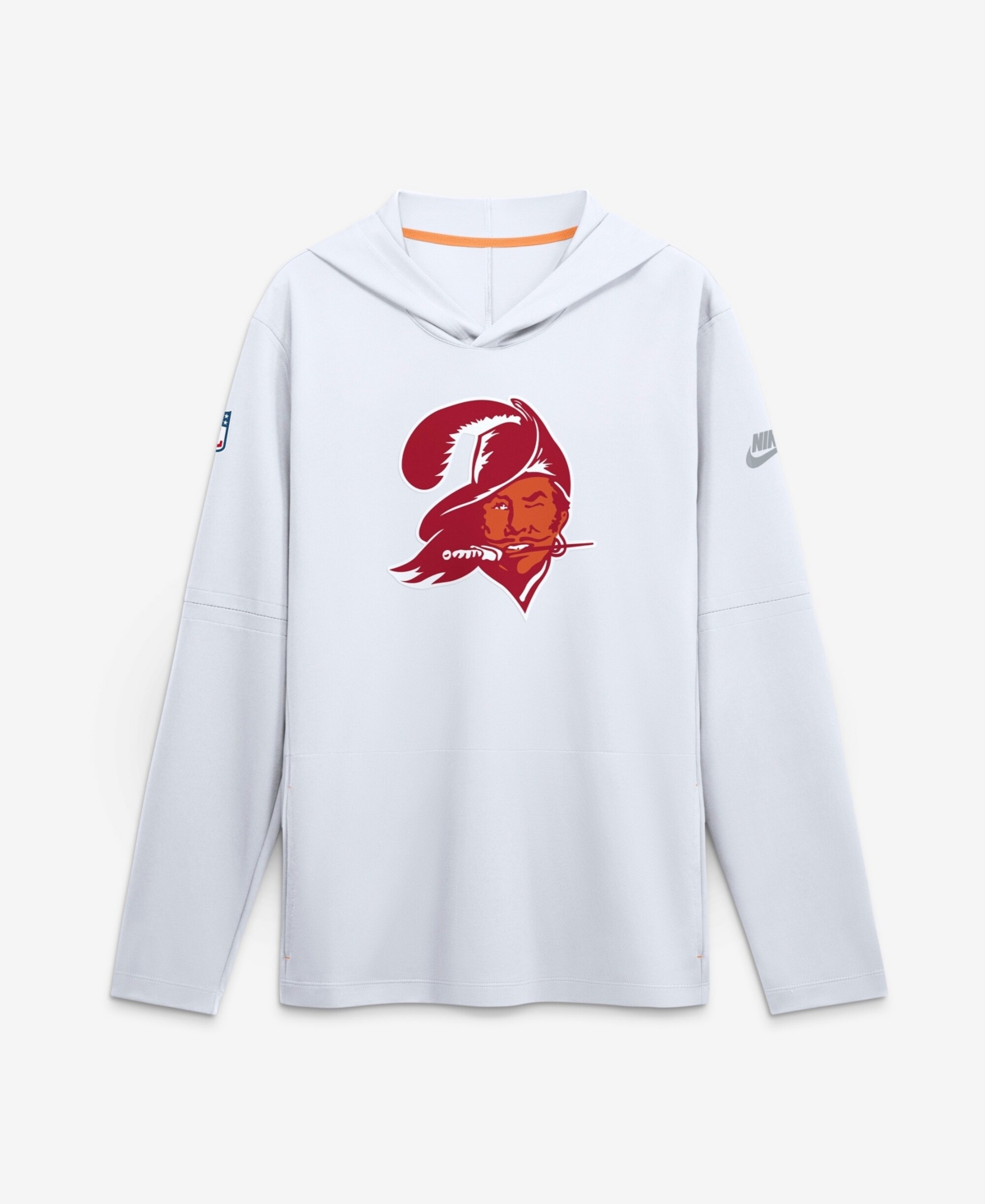Nike Men's White Tampa Bay Buccaneers Sideline Alternate Lightweight Long Sleeve Hooded Dri-fit T-Shirt - White