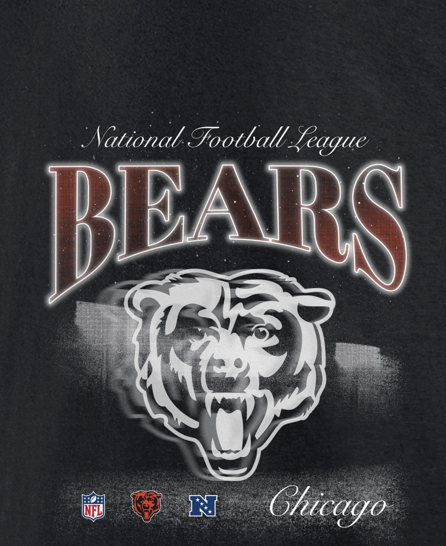 Men's Black Chicago Bears Nightfall Long Sleeve Fleece Hoodie