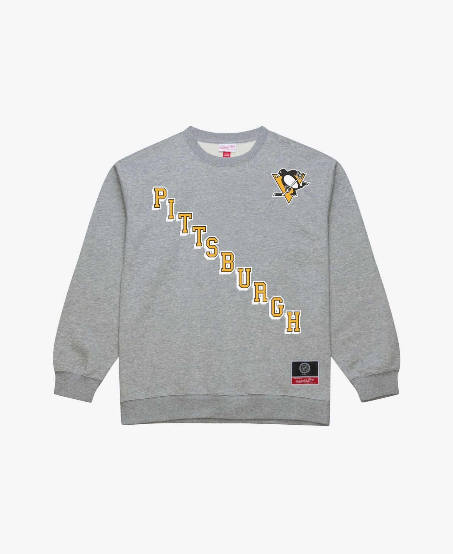 Men's Heather Gray Pittsburgh Penguins Core Wordmark Fleece Sweatshirt