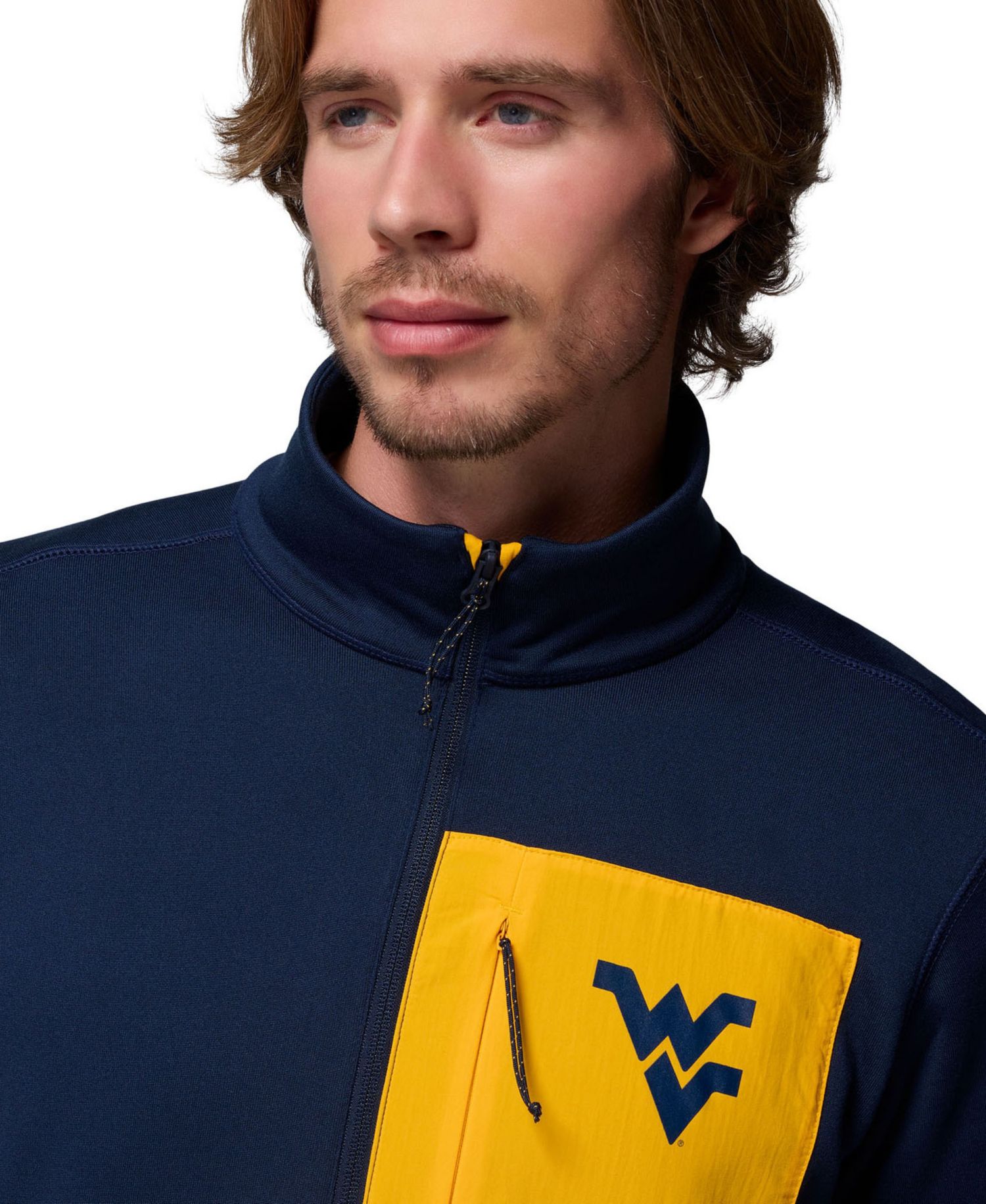 Men's Navy West Virginia Mountaineers Hike Omni-Wick Half-Zip Pullover Sweatshirt