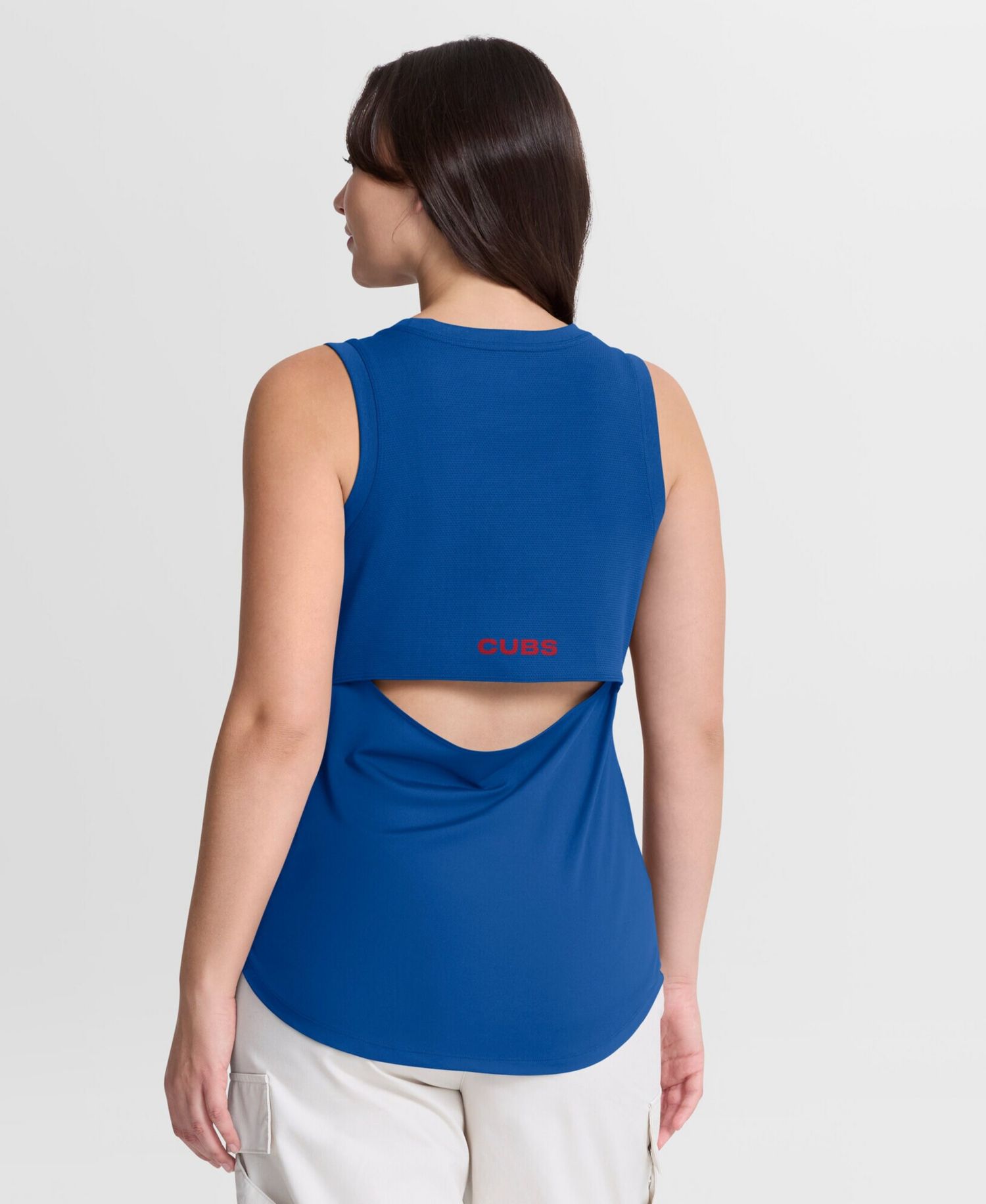 Women's Chicago Cubs Draped Mesh-Back Tank Top