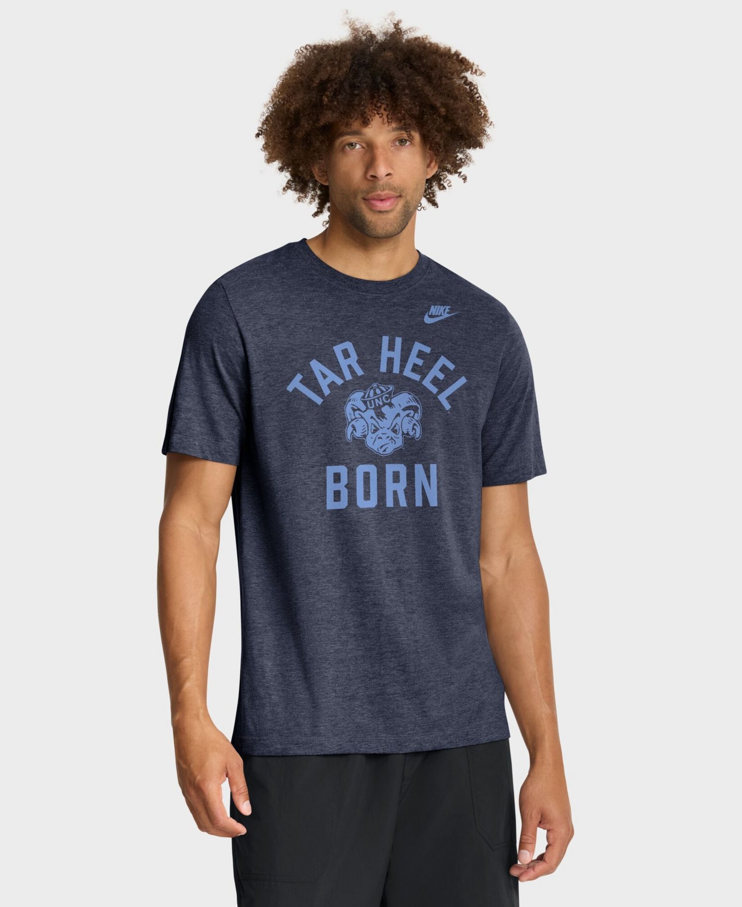 Men's Heather Navy North Carolina Tar Heels Legacy Mantra Tri-Blend T-Shirt