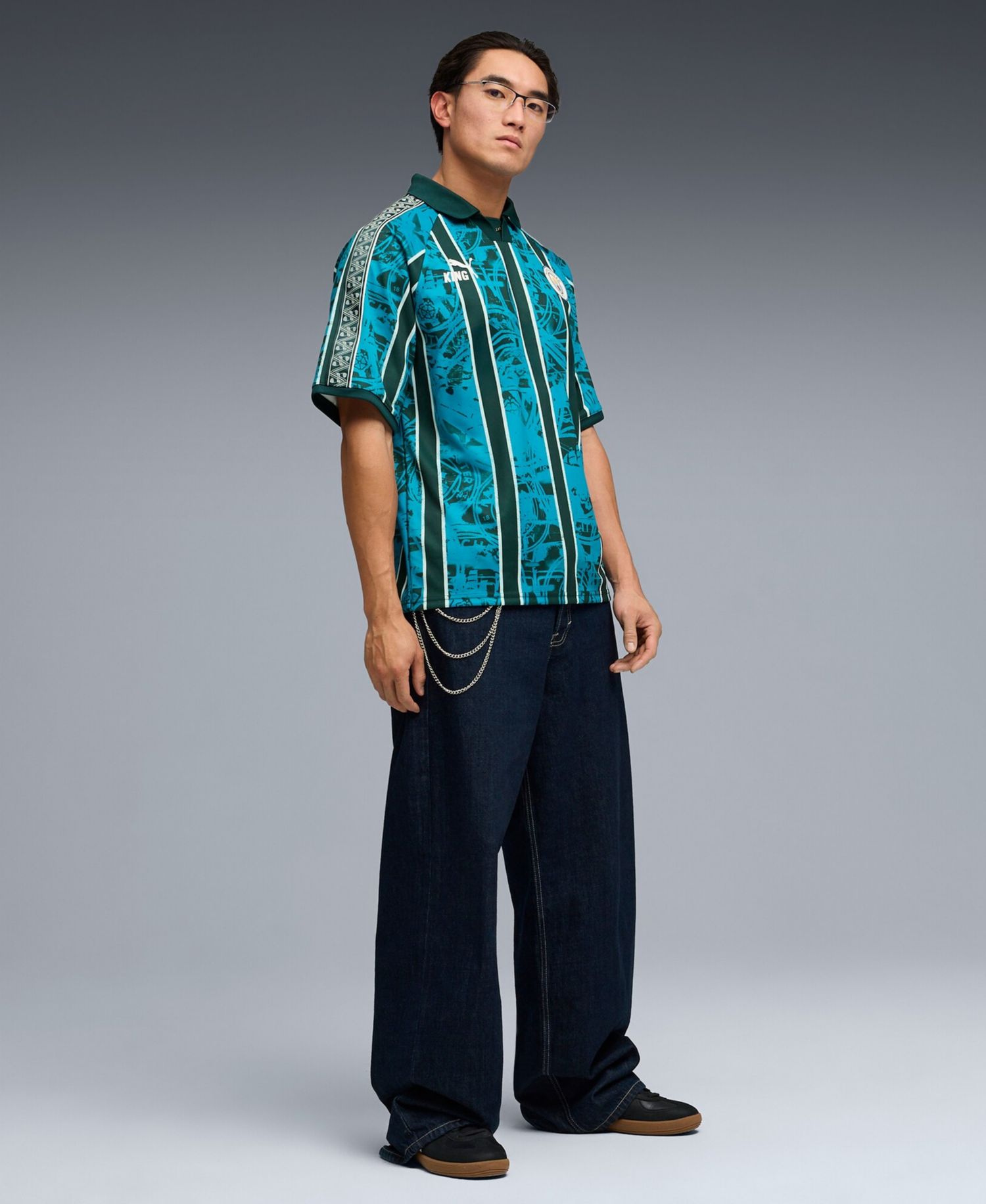 Men's Turquoise Manchester City King Retro Fashion Jersey